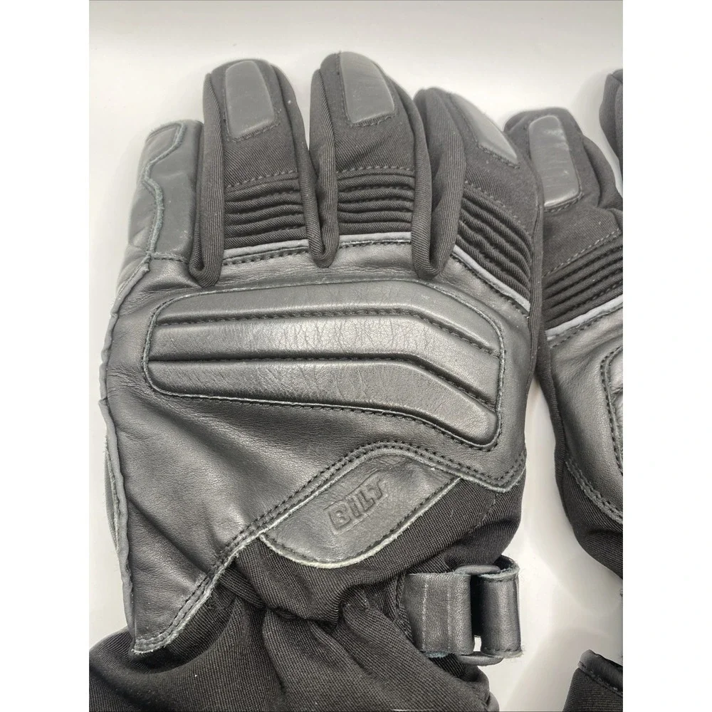 BILT Men's 5XL Motorcycle Riding Gloves Black Leather Waterproof Gauntlet - Picture 5 of 16
